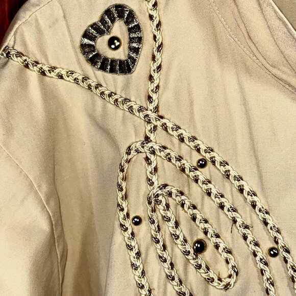 Vintage Rafael Western Star Appliqué Jacket Sz S Boho Rodeo Cowgirl Core Shacket - Picture 7 of 11